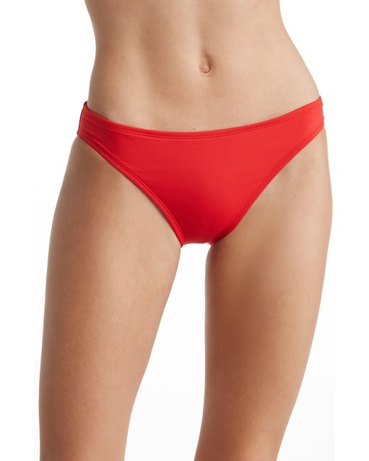 La Blanca Red Solid Hipster Bikini Bottoms