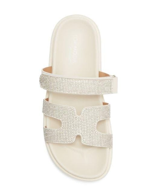 Ross Moda Slides Top Moda Kemper Rhinestone Embellished Slide Sandal in Metallic | Lyst