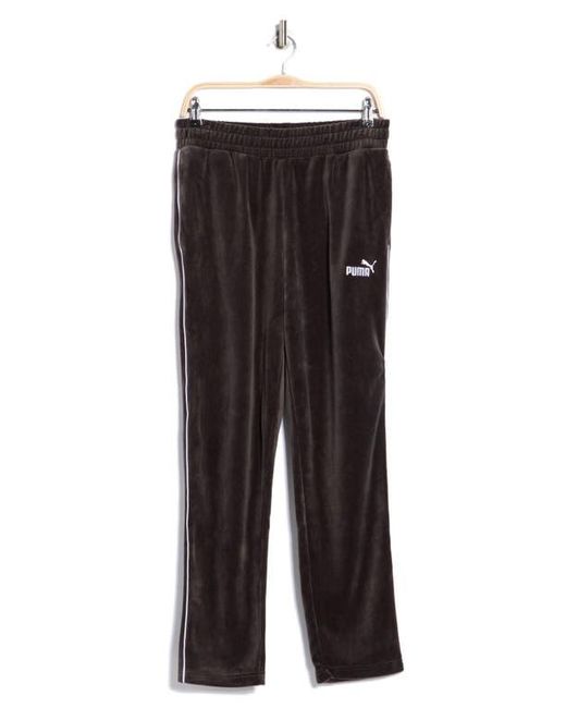 PUMA Black Essentials Elevated Velour Track Pants for men