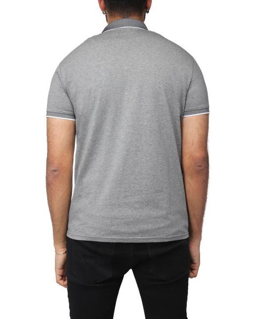 Xray Jeans Gray Knit Pipe Trim Polo for men