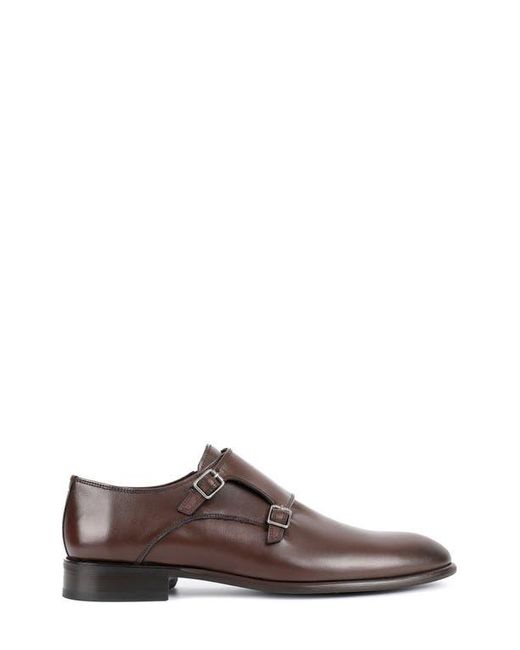 VELLAPAIS Brown Nemo Double Monk Strap Leather Loafer for men