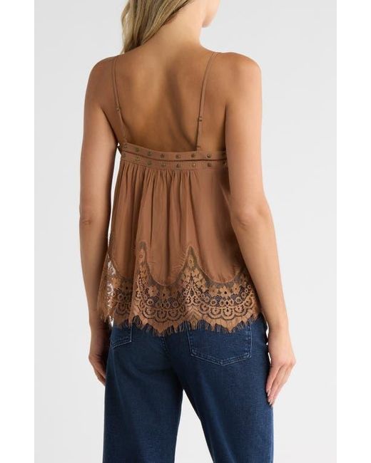 Ramy Brook Brown Cesca Lace Trim Camisole