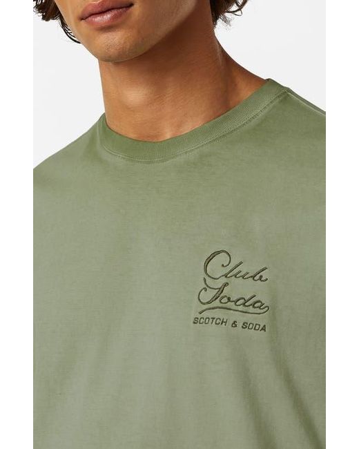Scotch & Soda Green Relaxed Fit Logo Graphic T-Shirt for men