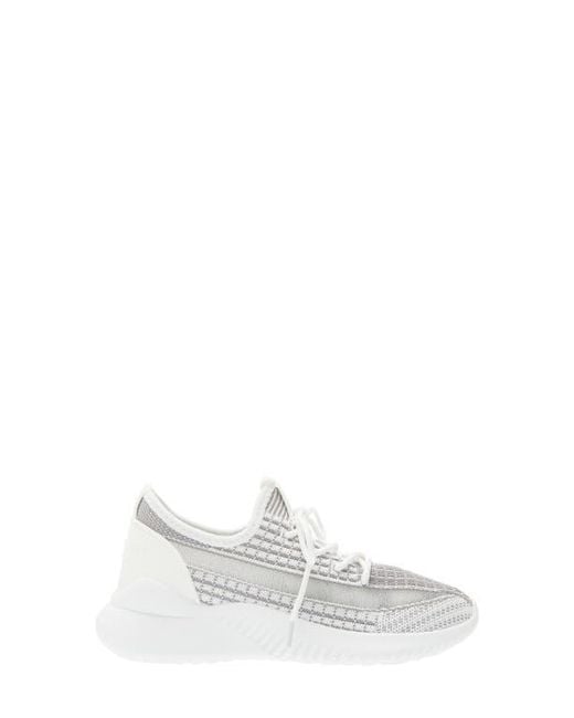 Tahari White Patterned Knit Sneaker