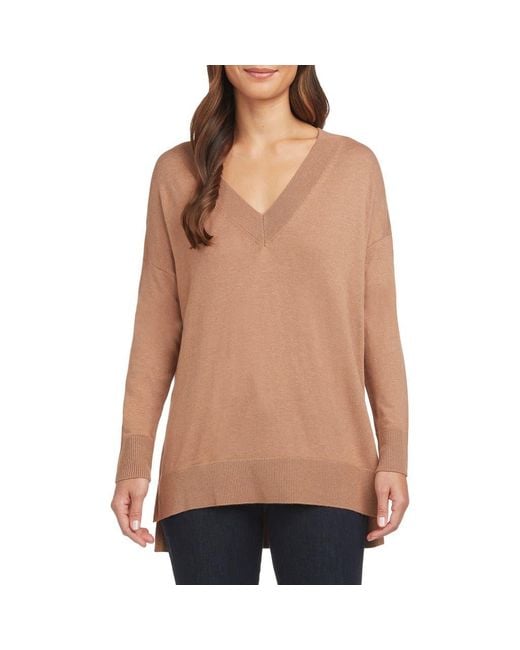 Matty M Natural Side Slit Sweater