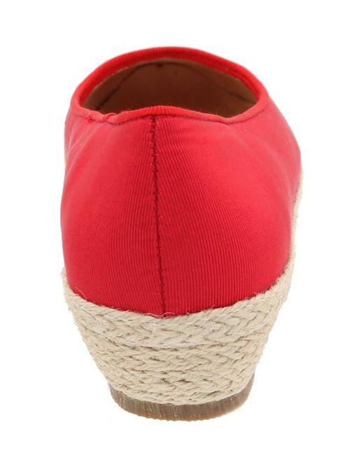 David Tate Red Stroll Espadrille Flat