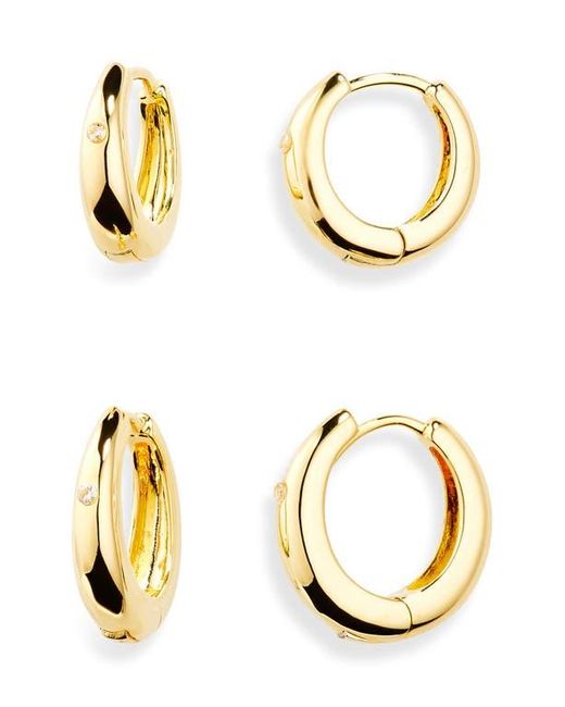 Nordstrom Rack Metallic 2-Pack Demi-Fine Oval Hoop Earrings
