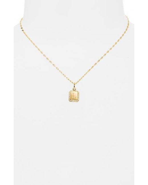 Leith Metallic Initial Letter Pendant Chain Necklace