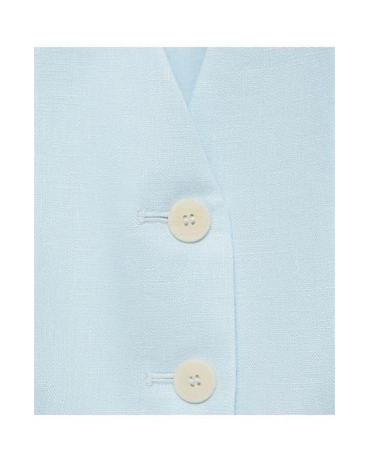 Mango Blue Linen Vest