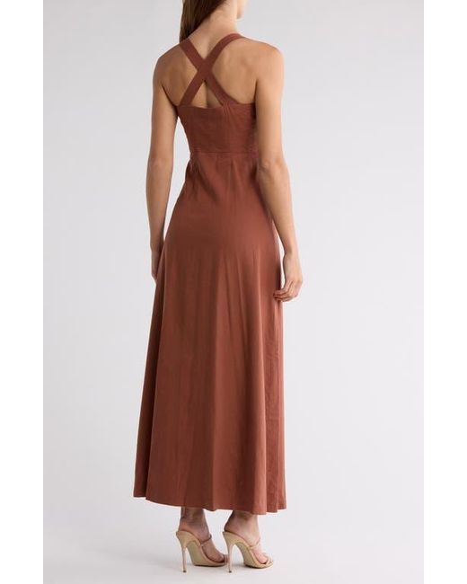 knee length dresses for ladies The Seamed Dress in Stretch Linen