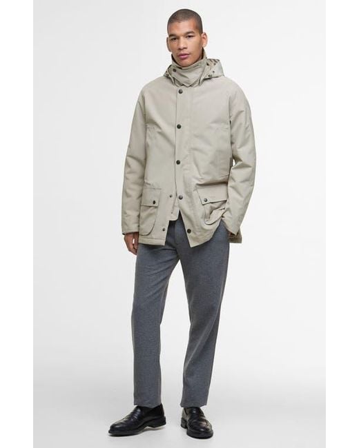 Barbour Gray Waterproof Ashby Winter Jacket for men