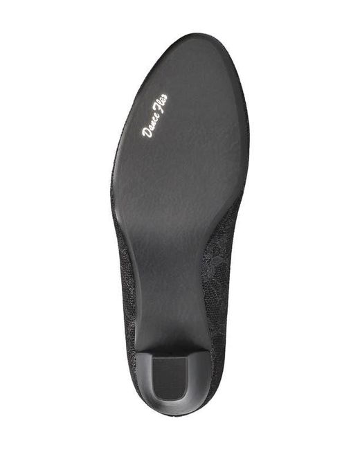 Easy Street Black Lace Kitten Heel Almond Pumps