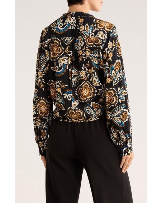 Karen Kane Black Long Sleeve Tie Front Top