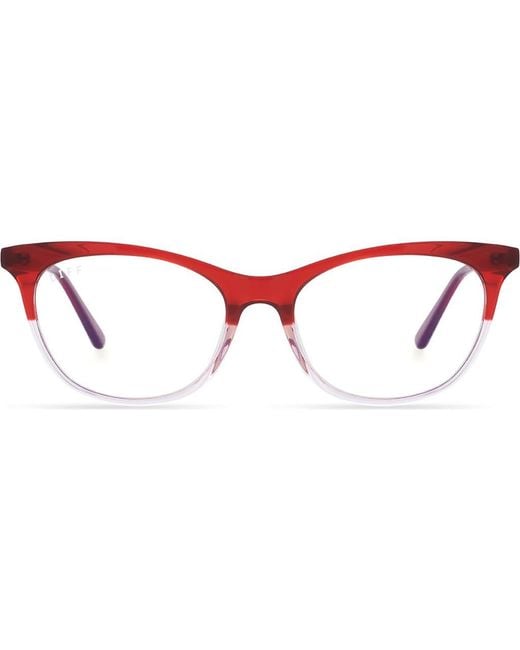 DIFF Red Jade 51Mm Light Blocking Cat Eye Glasses