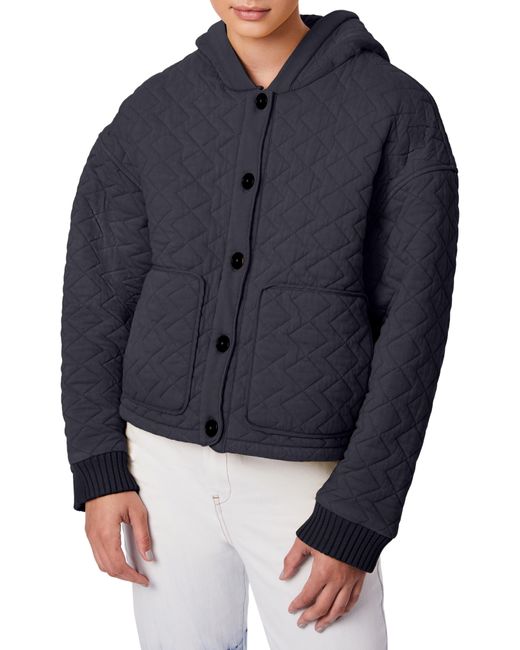 Bernie Quilted Hooded Cotton Jacket In Dk Grey At Nordstrom Rack in Gray | Lyst
