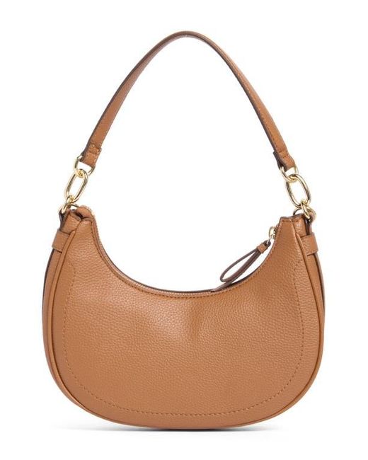 Nanette Lepore Brown Pebble Crescent Baguette Shoulder Bag