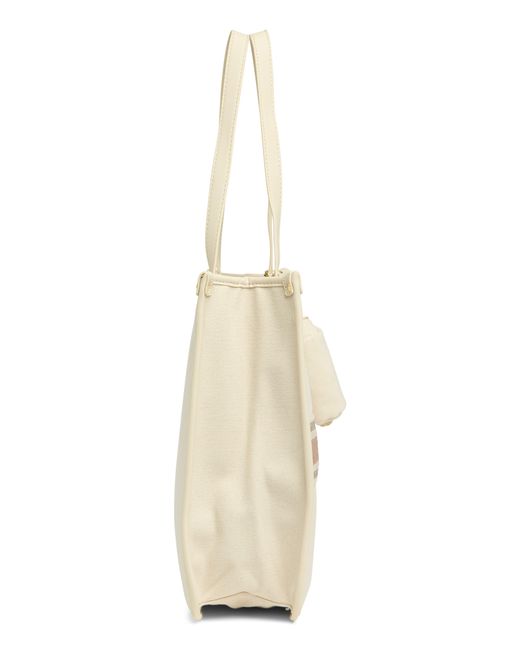 Steve Madden Natural City Canvas Tote With Removable Pouch