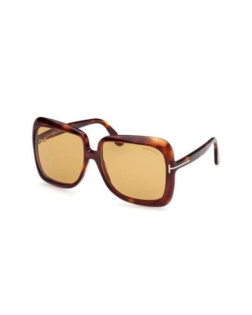 Tom Ford Natural Lorelai 59Mm Square Sunglasses
