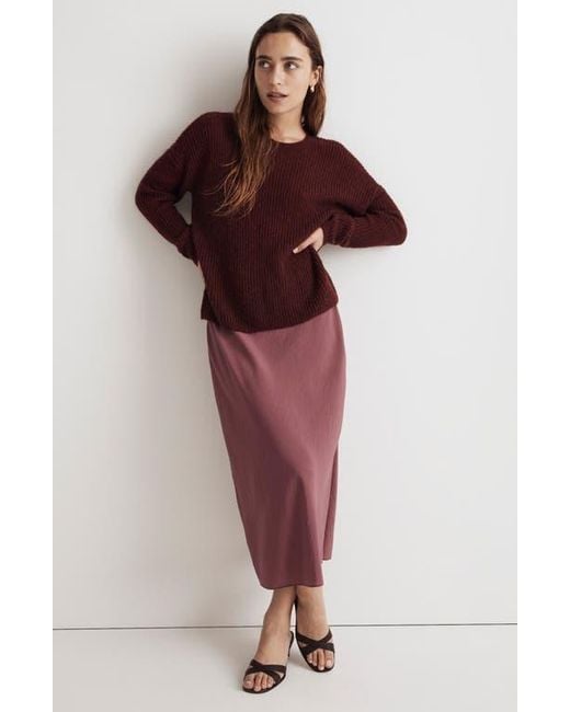 Madewell Red Ribbed Crewneck Sweater