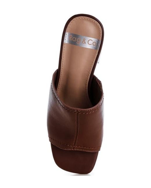 Rag & Co Brown Wuling Slide Sandal