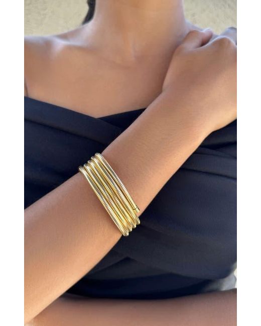 Adornia Metallic Flexible Coil Stack Bracelet
