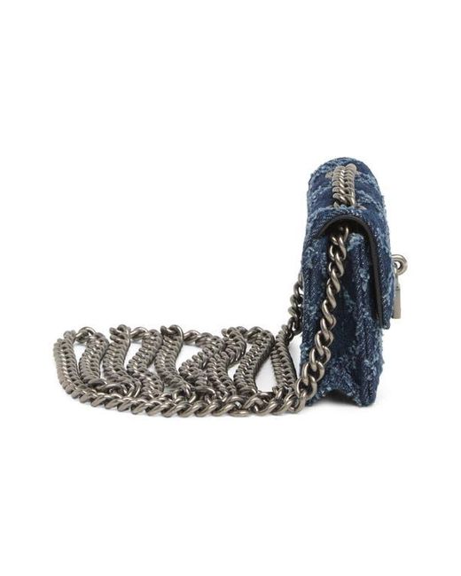Kurt Geiger Blue Brixton Lock Micro Shoulder Bag