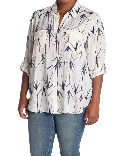 Tart Collections Gray Carol Roll-Sleeve Blouse