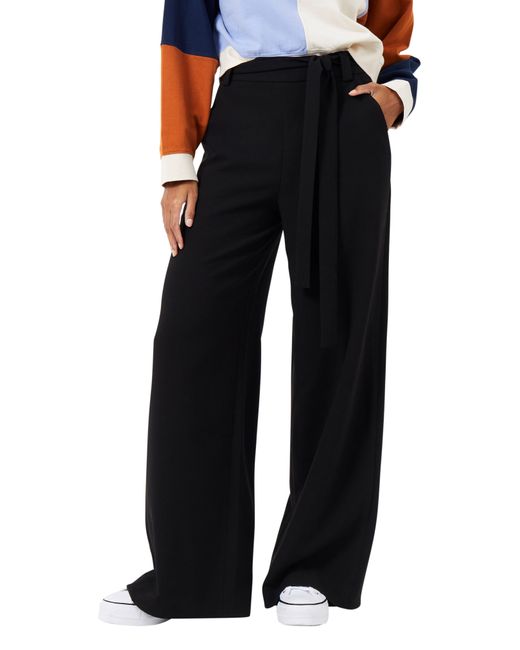 French Connection Blue Whisper Tie Waist Palazzo Pants