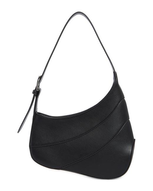 BCBGMAXAZRIA Black Layered Asymmetric Shoulder Bag