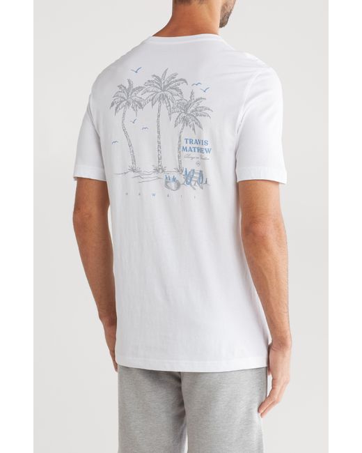 Travis Mathew White Hilltop Trail Cotton Graphic T-shirt for men