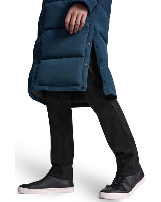 DKNY Blue Zip Front Longline Puffer for men