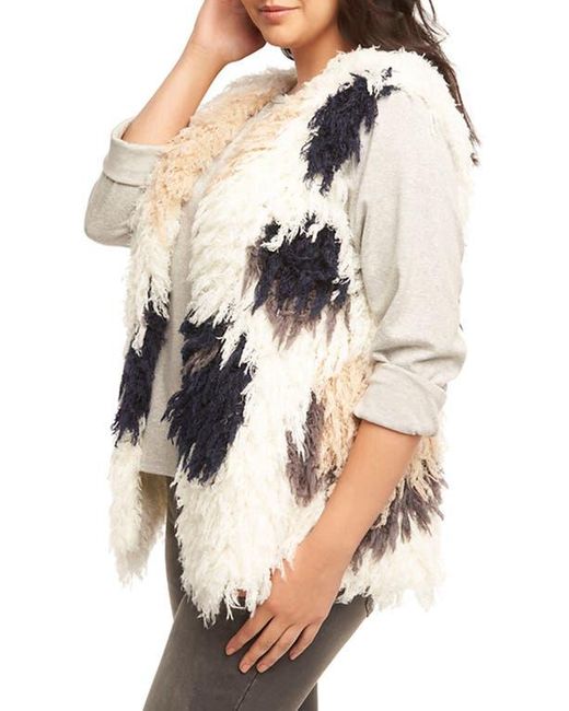 Tart Collections Natural Mave Spot Shaggy Faux Fur Vest