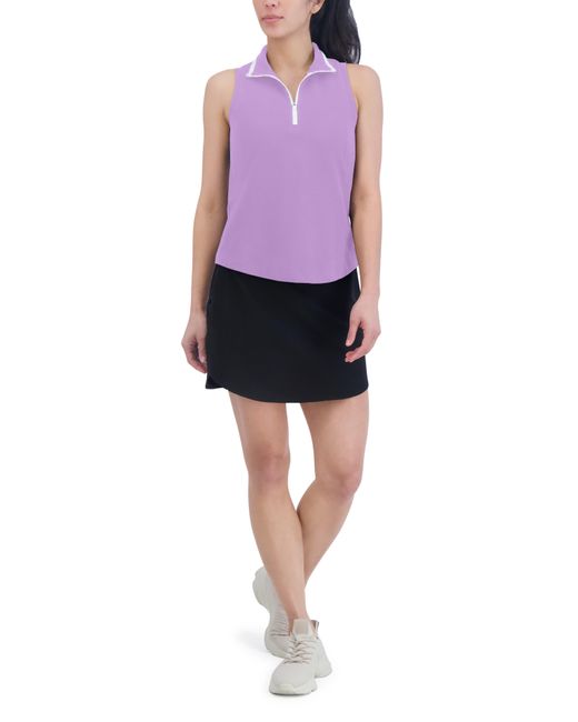 SAGE Collective Purple Essential Piqué Collared Sleeveless Top