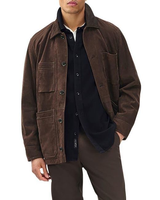 Rag & Bone Black Graham Suede Chore Jacket for men