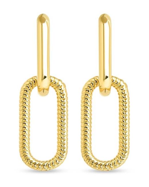 Sterling Forever Metallic Sable Cubic Zirconia Link Drop Earrings