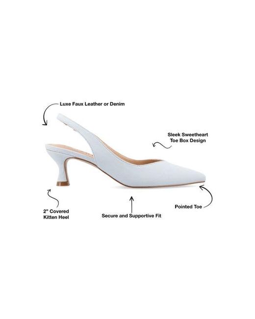 Journee Collection White Mikoa Snake Embossed Slingback Pump