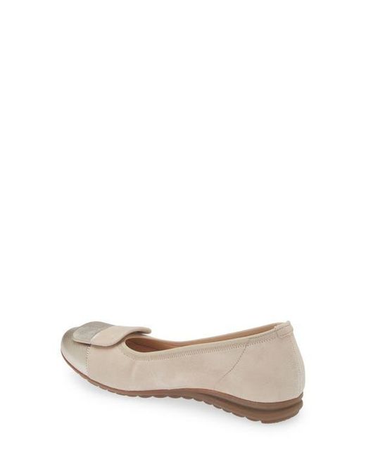 Gabor White Metallic Ballet Flat