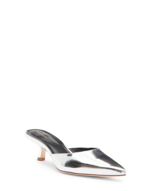 Reformation White Wilda Kitten Heel Mule