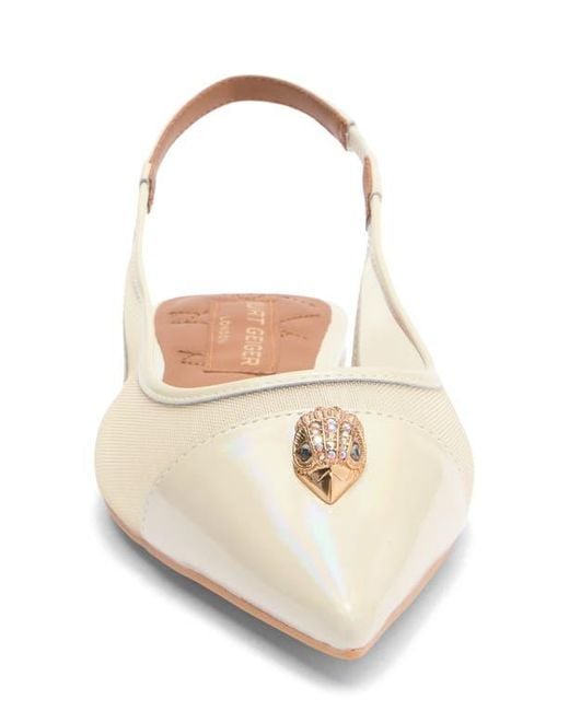 Kurt Geiger Natural Belgravia Eagle Slingback Flat