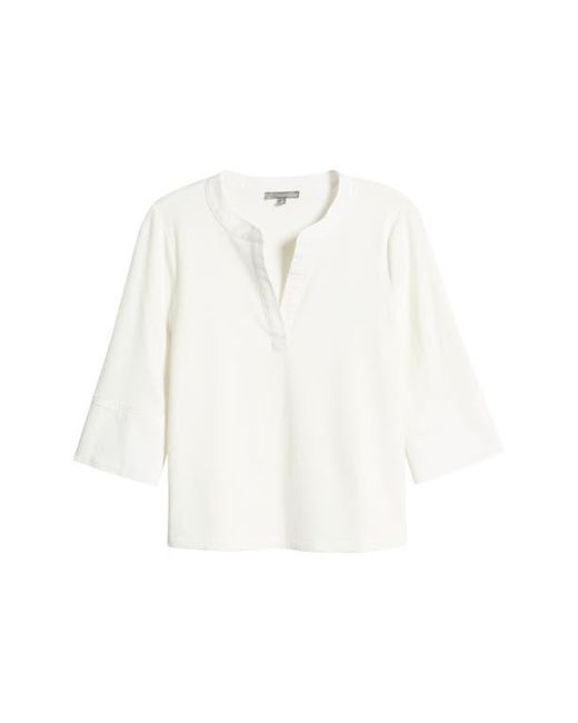 Wit & Wisdom White Split Neck Top