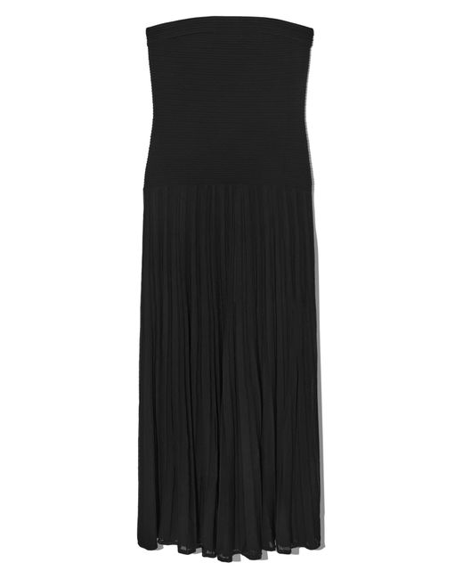 COS Black Strapless Ribbed Bodice Maxi Dress