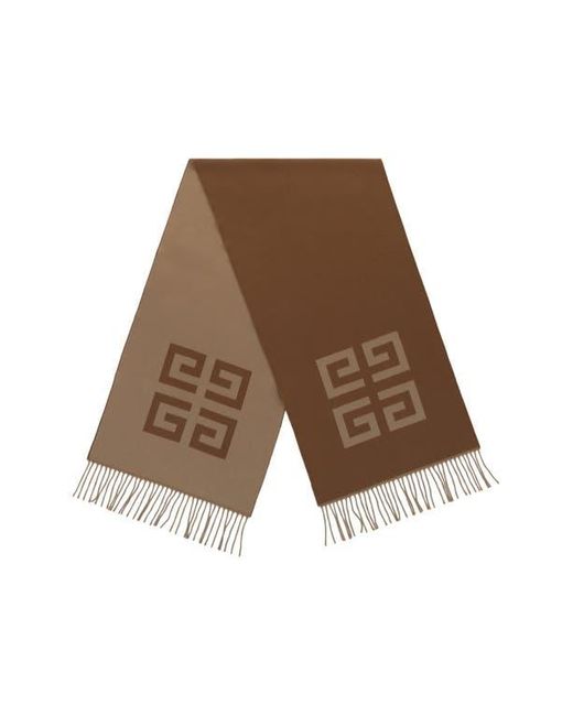 Givenchy Brown 4G Reversible Wool Scarf