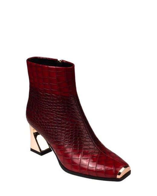 Ninety Union Red Lima Croc Embossed Boot