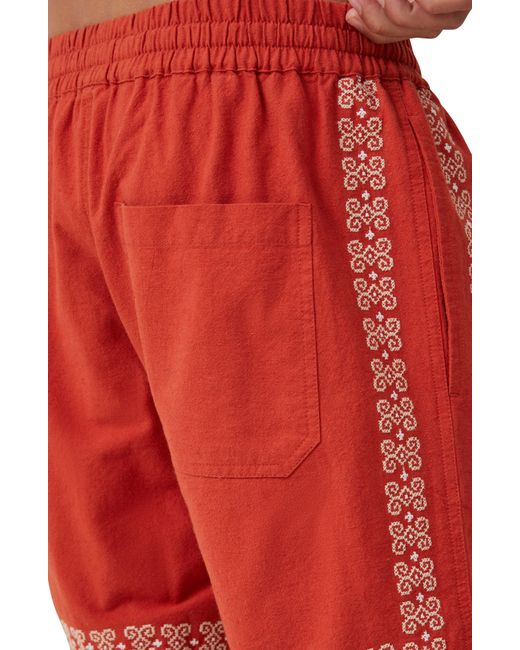 Cotton On Red Easy Cotton Blend Drawstring Shorts for men