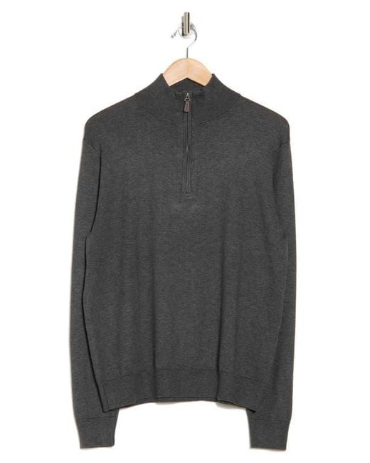Tom Baine Black Solid Quarter Zip Pullover for men