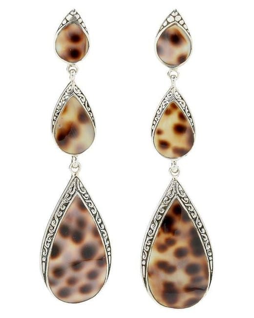 Samuel B. White Sterling Cowrie Shell Pear Drop Earrings