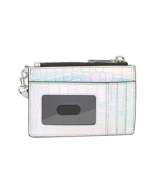 Marc Jacobs Croc Embossed Wristlet in White | Lyst