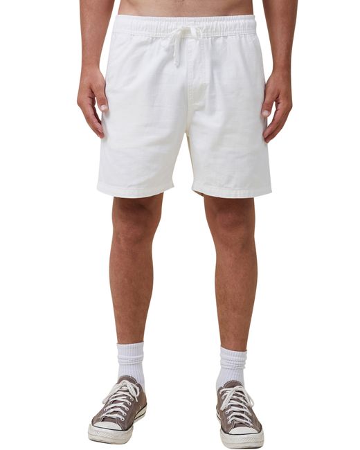 Cotton On White Easy Cotton Blend Drawstring Shorts for men
