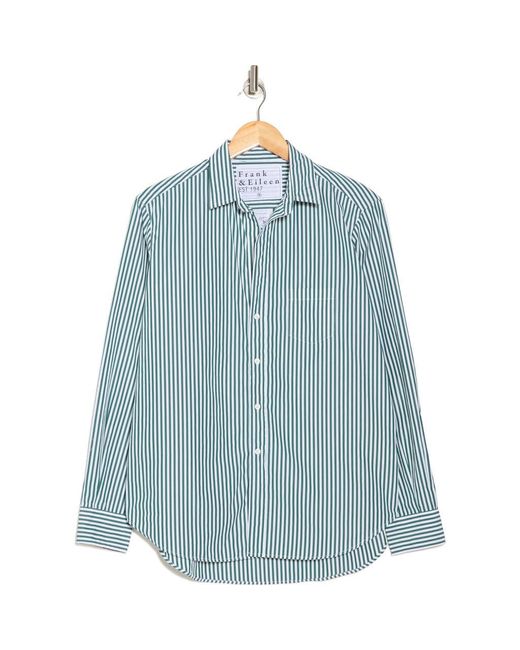 Frank & Eileen Blue Eileen Stripe Print Relaxed Fit Button-Up Shirt
