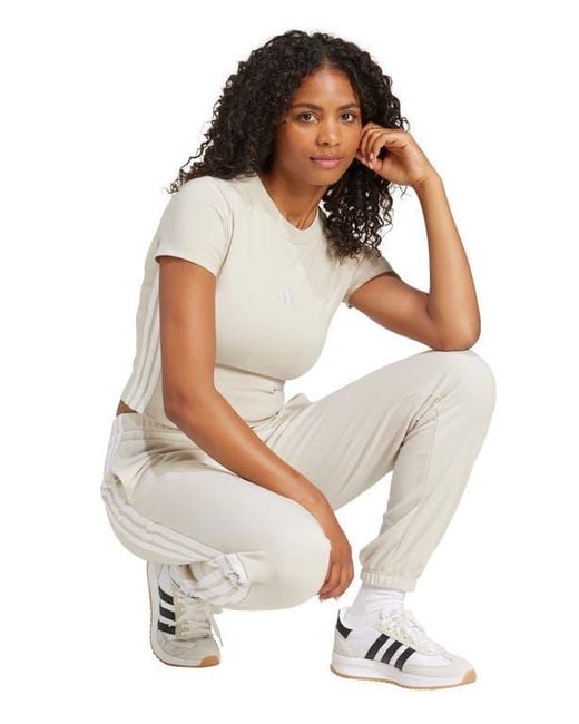 Adidas Natural 3-Stripes Fleece Sweatpants